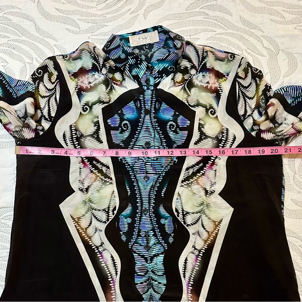 Peter Pilotto J Silk Button Down Collared Blouse … - image 7